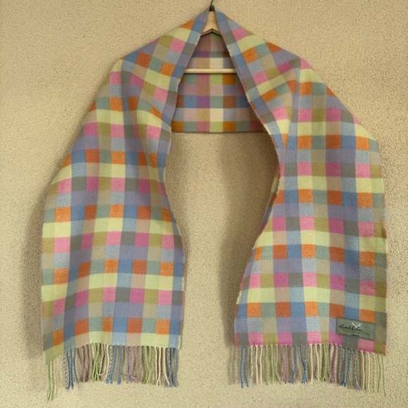 Elan Blanc • Jane Block Pastel Multicolor Plaid Scarf - Picture 2 of 4